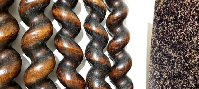 7 Barley twist turned spindle Column Antique french oak architectural salvage 7