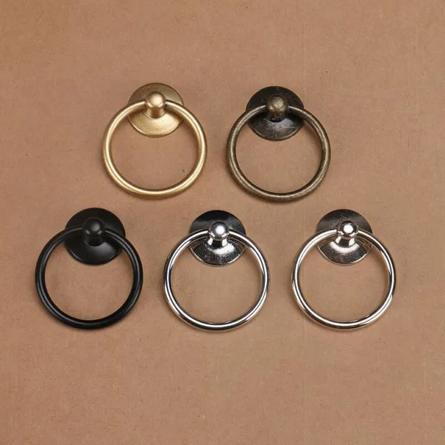2/10Pcs Brass Drop Ring Knob Cabinet Door Knobs Handle Pull Drawer Knobs Pulls