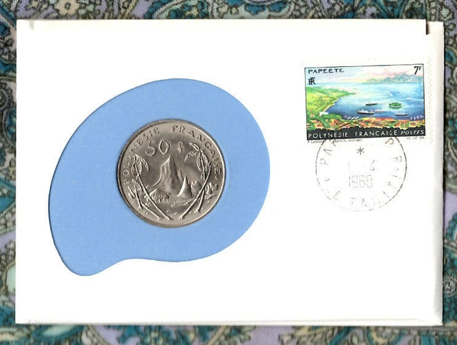 1967 99 Company First Day Issue Tahiti 50 Francs KM-7 600K