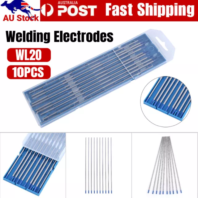 10pcs TIG Tungsten Electrodes 2% Lanthanated Welding 2.4mm*175mm HIGH QUALITY