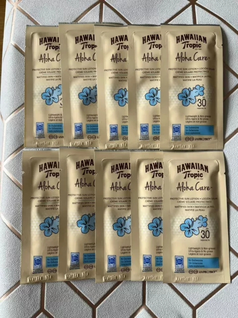 Hawaiian Tropic Aloha Care Protection Sun Lotion SPF30 7.4ml Each x 10 UVA/UVB