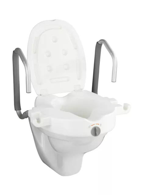 WENKO WC Sitz Toilettensitz Erhöhung mit Stütz Griffen SECURA Senioren Armlehnen