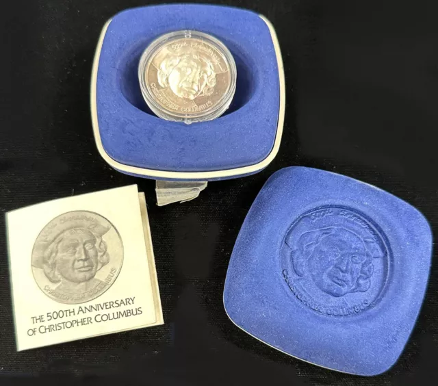 1992 Christopher Columbus Commemorative Limited Edition Medallion 1oz 999 Silver