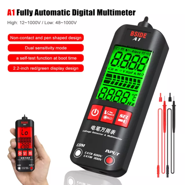 BSIDE A1 Digital Multimeter Voltage Tester Detector Non-Contact Electric Pen AU