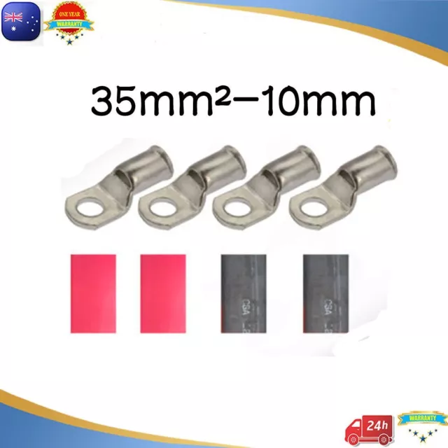 4x Battery Cable Lead Lug Terminals  35-10 for Electrical wire Crimp Crimper AU