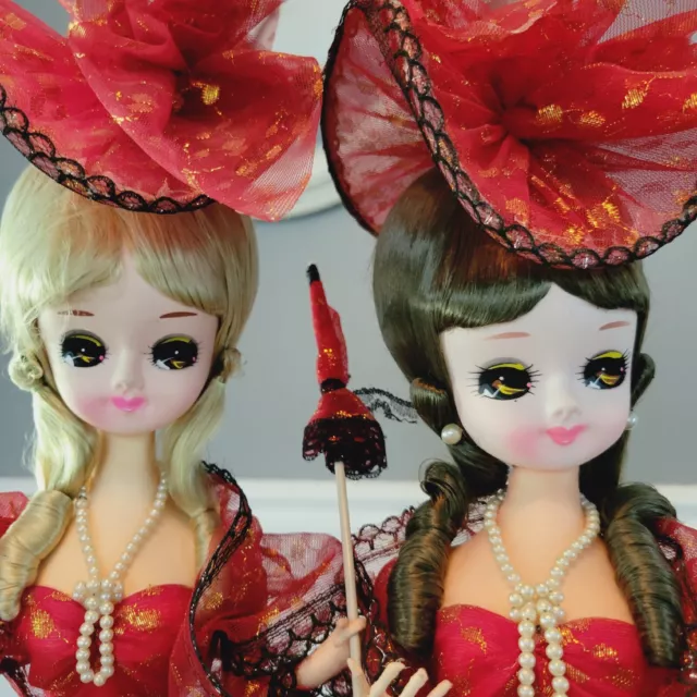 2 Vintage BRADLEY DOLL Big Eyes Dolls 24" Rotating Music Box Korea Red Blond EUC 2 Vintage BRADLEY DOLL Big Eyes Dolls 24" Rotating Music Box Korea Red Blond EUC
