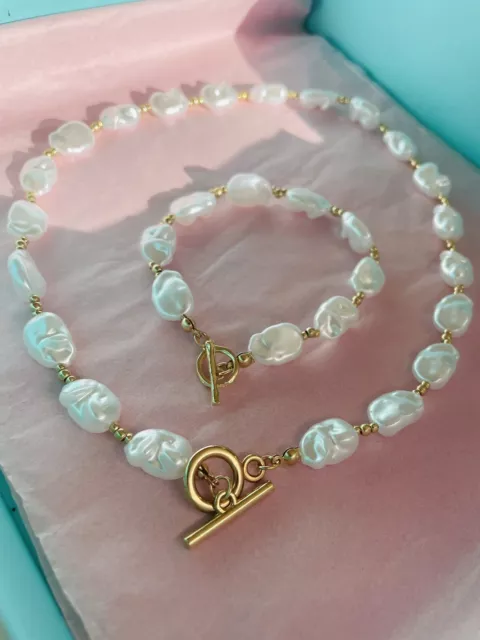 Freshwater Pearl Set Necklace And Braclete