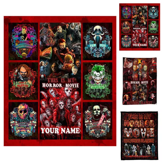 Halloween Horror Killer Movie Night Cuddle Blanket 3D Print Flannel Blanket Prop