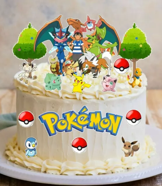 A4 Sheet POKEMON Cake Toppers Edible STAND UP Wafer Card BIRTHDAY PARTY DECOR