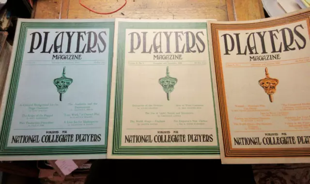 Three Players Magazine 1932-33 National Collegiate Players Grinell Cornell Mich