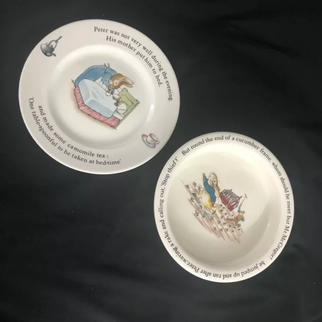 Wedgwood Peter Rabbit Beatrix Potter Bowl with Plate / Dish