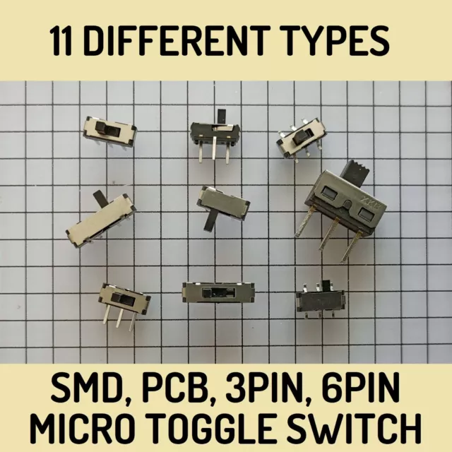 11 Types DPDT SPDT DP3T Micro Mini Slide Toggle Switch SMD PCB 3 PIN 6 PIN 8 PIN