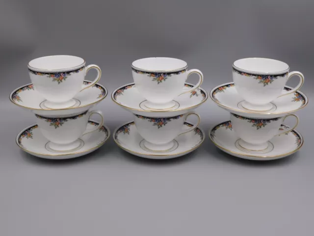 Set Of Six Wedgwood Osborne Tea Cups And Saucers.