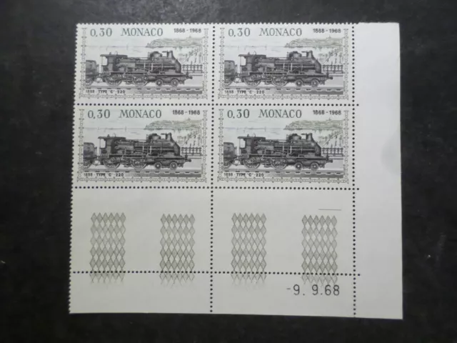 Monaco 1968, Briefmarke 753 Ecke Date ', Lok Set Zug Set, Neu, MNH