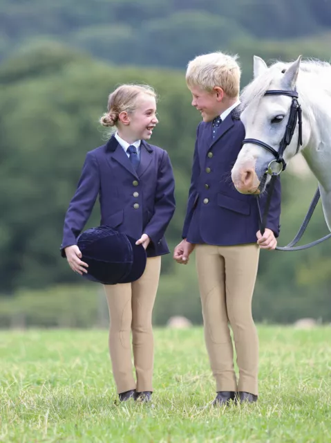 Shires Childs Aston Show Reitjacke alle Größen marineblau, schwarz, Jungen, Mädchen