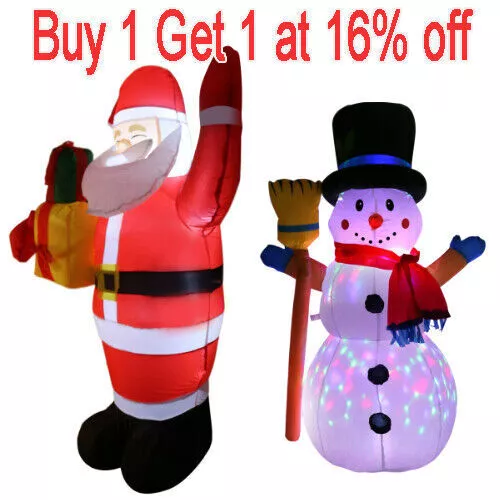 5FT Inflatable Christmas Santa Snowman with LED Light Blow Up Xmas Yard Decor UK