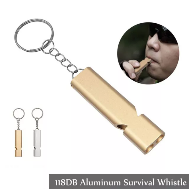 Lightweight Aluminum Camping Hiking Whistle Keychain Survival Tool 120db