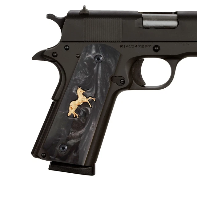 Longmire 1911 Grips Amazon Compatible Replacement For 1911 Pearl Premium Grips Colt Gov. & Clones Taurus, S&W, Springfield, Rock Island MOP Full Size W/Eagle Medallion Pure Grips Installation Gun