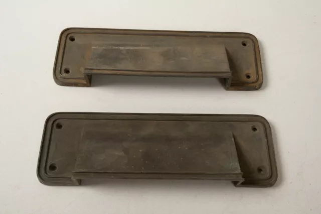 Pair of Fixed Drop Mail Slots (R5R) Louvered Type Bronze 78072 9" by 3" Door