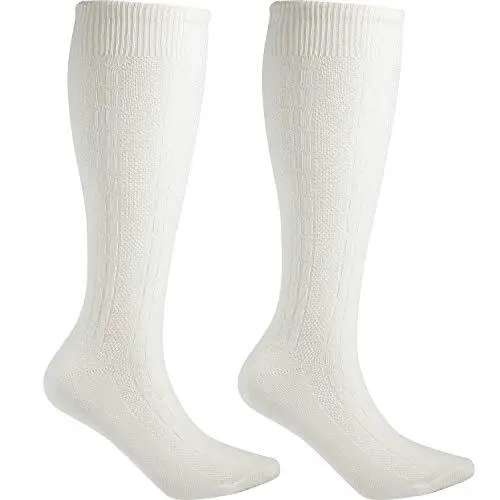 Long Embroidered German Lederhosen Socks Bavarian Socks for Large White