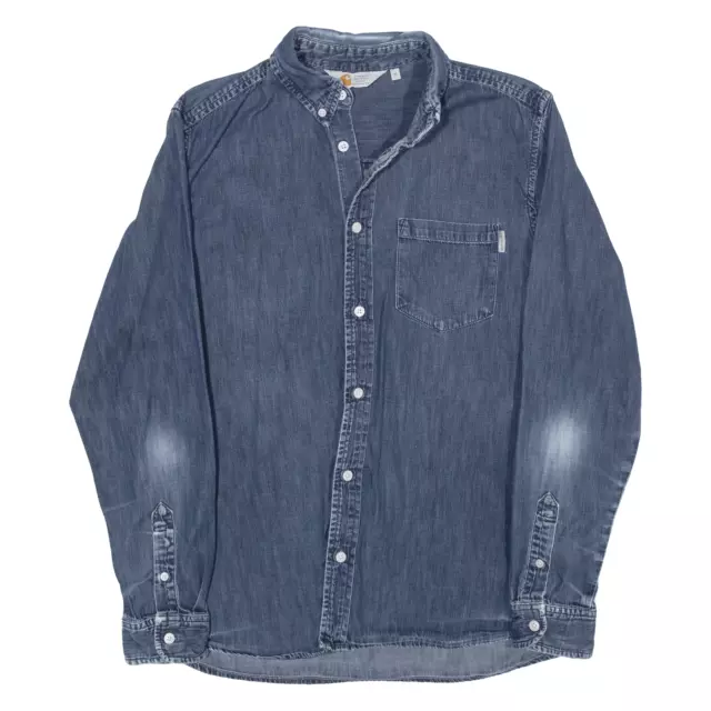 CARHARTT MENS DENIM Shirt Blue Long Sleeve M £39.99 - PicClick UK