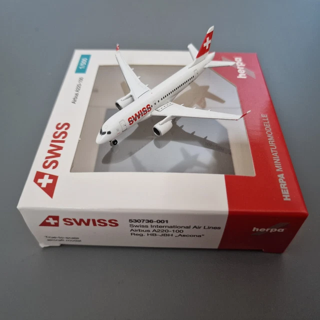 Avion Miniature Herpa Wings 1/500 - Swiss Airbus A320 - Métal - Avec Boîte