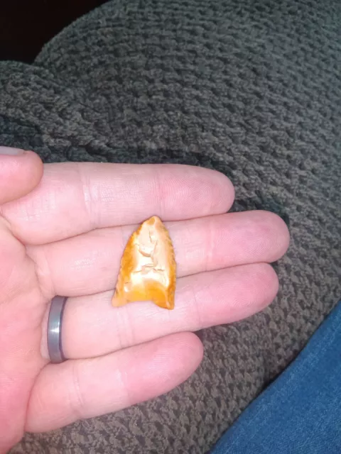 Authentic Arkansas Paleo Fluted Point Indian Arrowhead Artifact