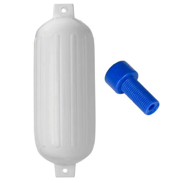 Polyform G-6 Twin Eye Fender 11" x 30" - White w/Air Adapter G-6-WHITE