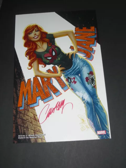 Mary Jane Art Print Signed By J Scott Campbell 11X17