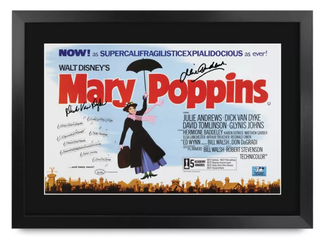 Mary Poppins Movie Julie Andrews, Dick Van Dyke A3 Poster Collection Framed