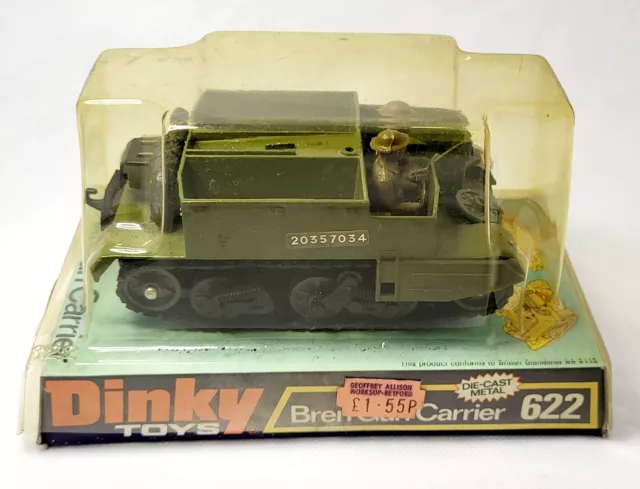 DINKY MILITARY TOYS 622 Bren Gun Carrier Vintage Die Cast Toys Near Mint Boxed