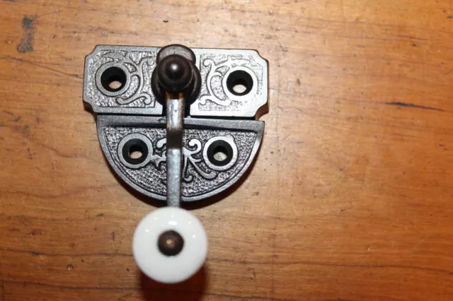 Antique Victorian Cast Iron Ornate Window Sash lock or Latch FF-1