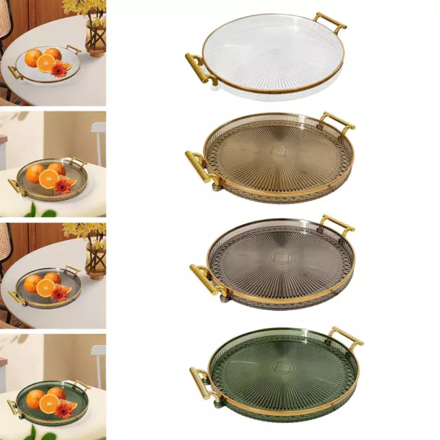 Round Serving Tray Elegant Decorative Tray for Tea Room