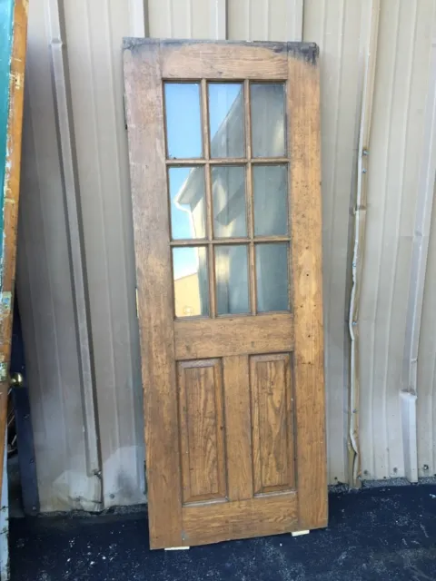 Cm 85 Antique Oak Entrance Door Or Passage Door 29.5 X 78