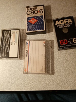 lot 2 K7 AUDIO-Agfa ferrocolor--superferro-cassette audio tape-vintage 
