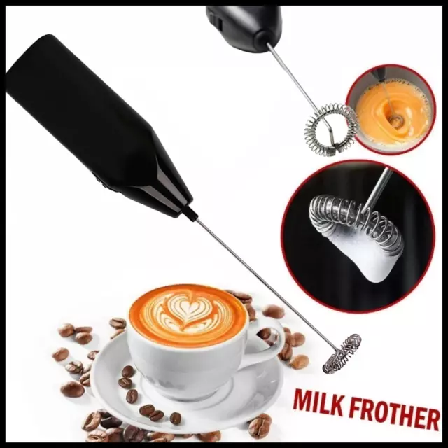 Milk Frother Mixer Whisk Electric Egg Beater Coffee Foamer Kitchen UK SELLER