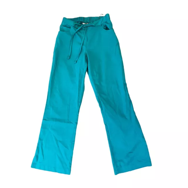 Greys Anatomy Barco Scrub Pants Womens XXSP 2XS PETITE Teal 5 Pocket Drawstring