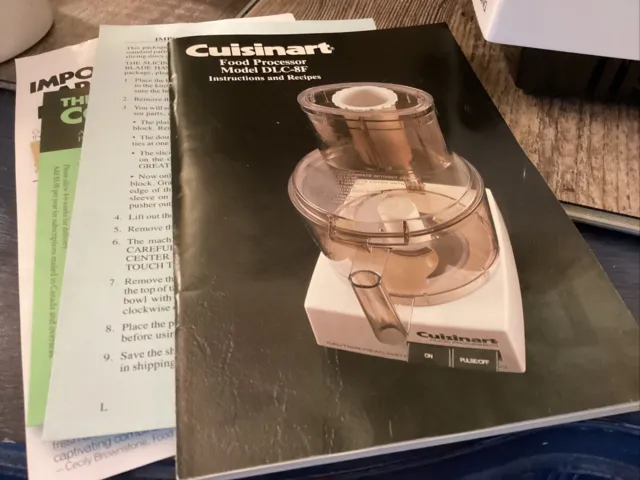 Cuisinart DLC-8F instructions and Recipe Booklet