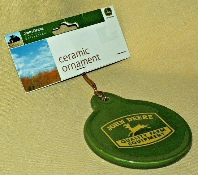 John Deere Tractor Ornament New Ceramic 2008 Spectra Tag 996323B Quality Equip*