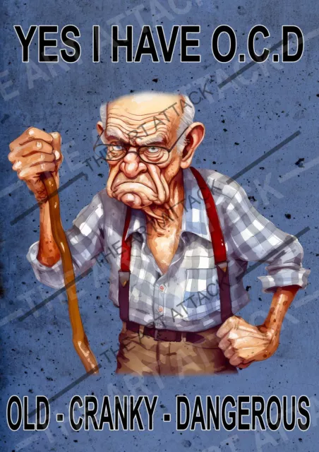 Grumpy old man O.C.D/mancave/bar/shed metal wall sign
