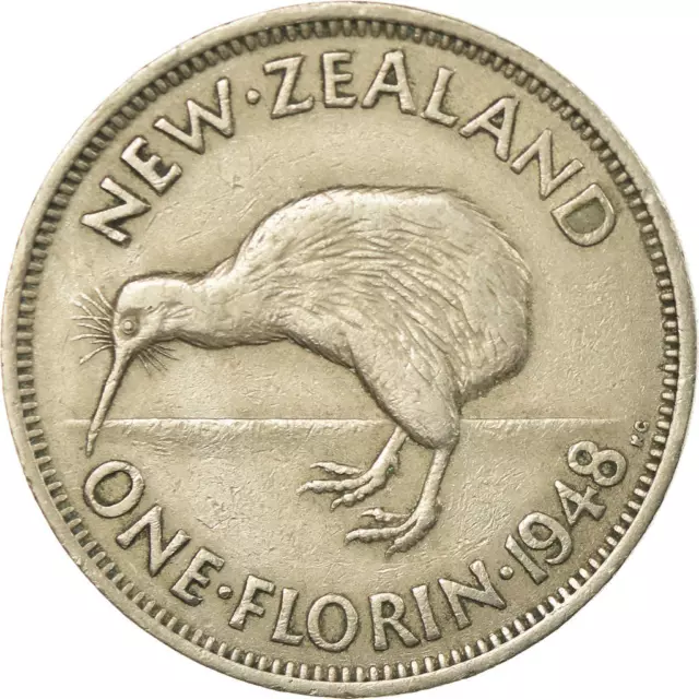 New Zealand Coin 1 Florin | King George VI | Kiwi Bird | 1948 - 1951