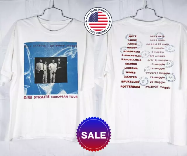 NEW Dire Straits On Every Street 1992 Tour T-Shirt Double Sided PO33