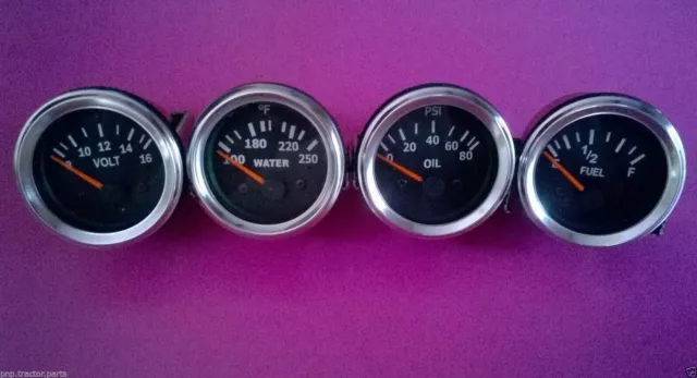 2"/52mm Elec Gauge – Volt Temp Oil Press Fuel Gauge – Black Face Chrome Bez