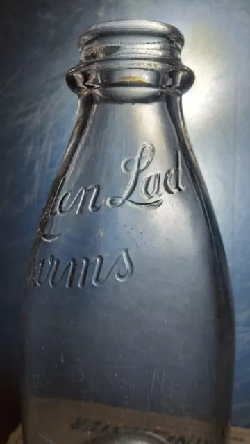 GOLDEN LAD FARMS Dairy Milk Bottle Vintage Embossed Quart Rare Old ...