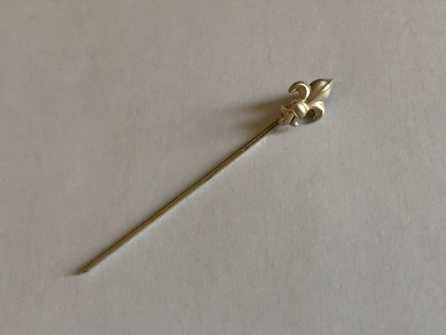 Épingle à Cravate Fleur De Lys En Étain - Artisanat Français, Garantie à Vie - Cadeau Homme Élégant