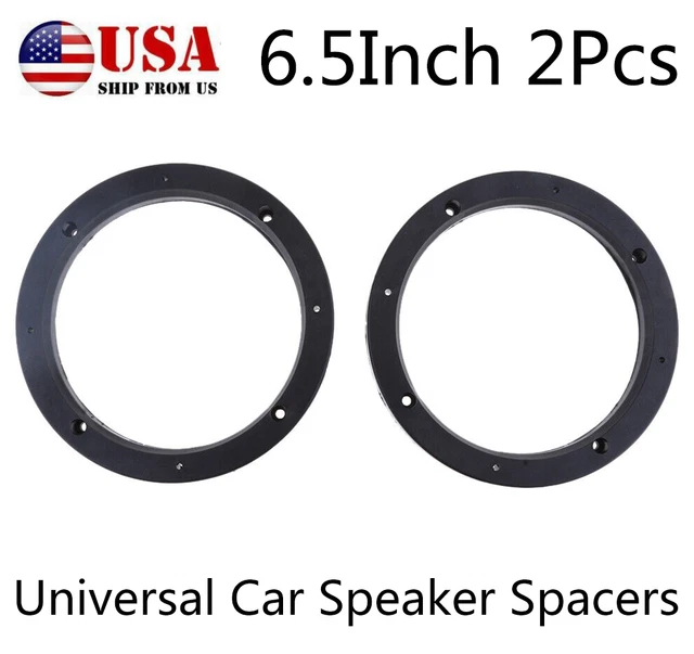 2X Universal Black Car Speaker Plastic Ring Adapter Spacer Mounting Bracket 6.5"