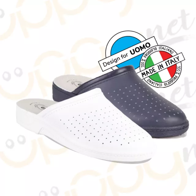 CIABATTE INFERMIERE UOMO pantofole sanitarie Fly dottore pelle