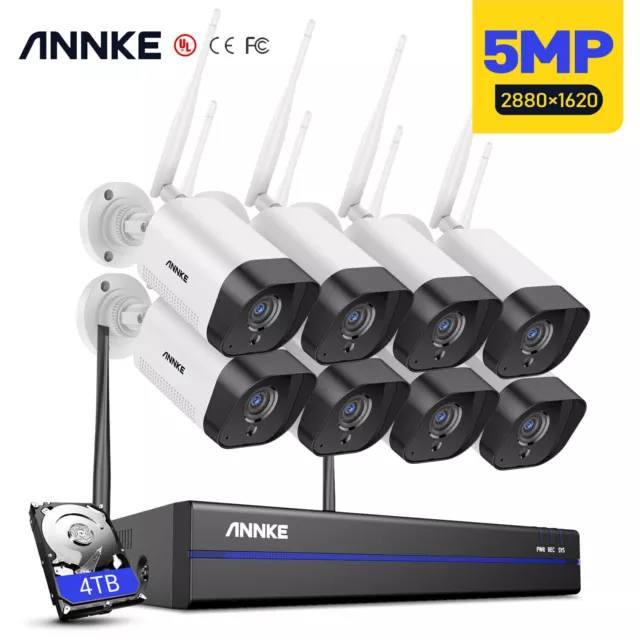 ANNKE 5MP WLAN CCTV Überwachungskamera Set Funk Kamera 10CH NVR Zwei-Wege-Audio