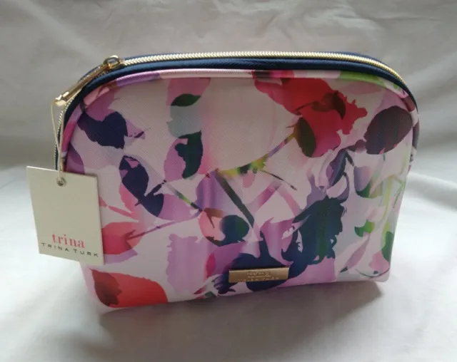Trina Leaf Print Dome Travel Cosmetic Bag
