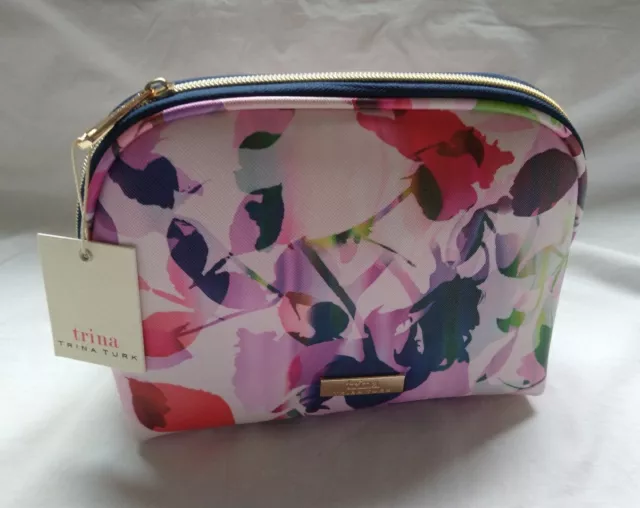 Trina Leaf Print Dome Travel Cosmetic Bag